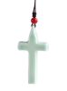 Ceramic Whistles Necklace Handmade Cross Shape Decorated Sweater Ornaments; 6 Packs