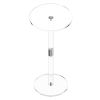 Acrylic Drink Table, Clear End Table Round Top with Solid Post, Modern Acrylic Cake Table Stand, Transparent Side Desk for Coffee, Drink, Food, Snack