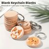 30 pcs Wood Keychain Blanks Set - DIY Round Wooden Key Rings for Crafts, Keychain Making Kit for Car Keys, Backpack Tags, Pet Accessories