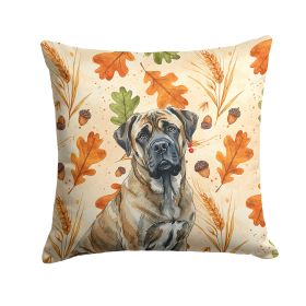 Brindle Mastiff Heirloom Fall Throw Pillow Decorative Indoor Outdoor Accent Cushion for Couch, Bed or Patio, 14Hx14W