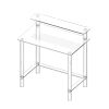 Acrylic Table, 2 Tiers Clear Office Desk with Monitor Stand, Acrylic Study Computer Desk, Modern Side End Table Nightstand for Bedroom, Office, Study