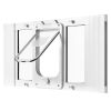 Cat Door for Window, Adjustable to Fit Window Width 27"-32", 4 Secure Lock Modes, Aluminum Frame and High-Transparency Glass, Magnetic Closure