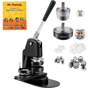 Button Maker Machine, Multiple Sizes 1.25+2.25 Inch Badge Punch Press Kit, Children DIY Gifts Pin Maker