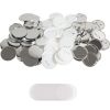 200 Sets 3 inch 75mm Pin Back Button Parts, DIY Round Button Badge Parts, Set Includes Metal Top, Plastic/Metal Button, Clear Film
