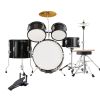 Kids Drum Set, 5-Piece, 16 in Beginner Full Drum Set with Bass Toms Snare Floor Drum Adjustable Throne Cymbal Hi-Hat Pedal and Two Pairs of Drumsticks