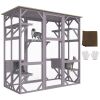 Cat House Outdoor, 7-Tier Large Catio, Cat Enclosure with 5 Platforms, 2 Resting Boxes & Large Front Door, 71.2 x 34.6 x 66.5 inch