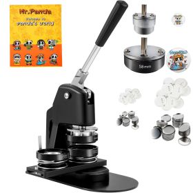 Button Maker Machine, Multiple Sizes 1+2.25 Inch Badge Punch Press Kit, Children DIY Gifts Pin Maker