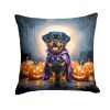 Rottweiler Puppy Halloween Throw Pillow Machine Washable, Indoor Outdoor Decorative Pillow for Couch, Bed or Patio, 18Hx18W