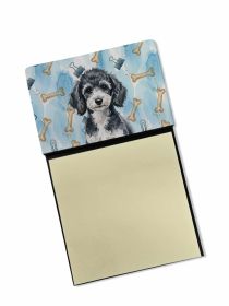 Miniature Parti Poodle Coworker Watercolor Sticky Note Holder Refillable Dispenser Desk Accessory 3x3 Pad Gift