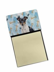 Black and White Rat Terrier Coworker Watercolor Sticky Note Holder Refillable Dispenser Desk Accessory 3x3 Pad Gift