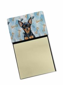 Black and Tan Russian Toy Coworker Watercolor Sticky Note Holder Refillable Dispenser Desk Accessory 3x3 Pad Gift