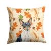 Toy Fox Terrier Heirloom Fall Throw Pillow Decorative Indoor Outdoor Accent Cushion for Couch, Bed or Patio, 18Hx18W