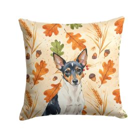 Toy Fox Terrier Heirloom Fall Throw Pillow Decorative Indoor Outdoor Accent Cushion for Couch, Bed or Patio, 18Hx18W
