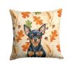 Black and Tan Russian Toy Heirloom Fall Throw Pillow Decorative Indoor Outdoor Accent Cushion for Couch, Bed or Patio, 18Hx18W