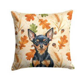 Black and Tan Russian Toy Heirloom Fall Throw Pillow Decorative Indoor Outdoor Accent Cushion for Couch, Bed or Patio, 18Hx18W