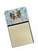 White with Sable Papillon Coworker Watercolor Sticky Note Holder Refillable Dispenser Desk Accessory 3x3 Pad Gift