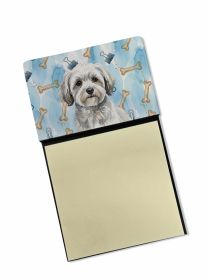 White with Gray Coton de Tulear Coworker Watercolor Sticky Note Holder Refillable Dispenser Desk Accessory 3x3 Pad Gift