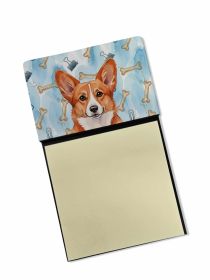 Red Cardigan Welsh Corgi Coworker Watercolor Sticky Note Holder Refillable Dispenser Desk Accessory 3x3 Pad Gift
