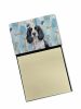 Black and White English Springer Spaniel Coworker Watercolor Sticky Note Holder Refillable Dispenser Desk Accessory 3x3 Pad Gift