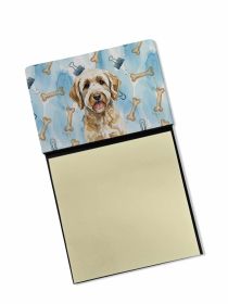 Yellow Labradoodle Coworker Watercolor Sticky Note Holder Refillable Dispenser Desk Accessory 3x3 Pad Gift