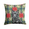 Mudi Christmas PoinsettIas Throw Pillow Decorative Indoor Outdoor Accent Cushion for Couch, Bed or Patio, 14Hx14W
