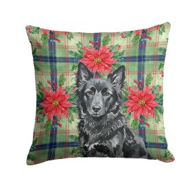 Mudi Christmas PoinsettIas Throw Pillow Decorative Indoor Outdoor Accent Cushion for Couch, Bed or Patio, 14Hx14W
