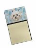 White and Cream Bichon Frise Coworker Watercolor Sticky Note Holder Refillable Dispenser Desk Accessory 3x3 Pad Gift
