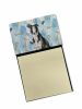 Black and White Borzoi Coworker Watercolor Sticky Note Holder Refillable Dispenser Desk Accessory 3x3 Pad Gift