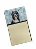 Black Bearded Collie Coworker Watercolor Sticky Note Holder Refillable Dispenser Desk Accessory 3x3 Pad Gift