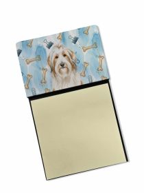 White and Tan Bearded Collie Coworker Watercolor Sticky Note Holder Refillable Dispenser Desk Accessory 3x3 Pad Gift