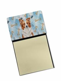 Red and White Border Collie Coworker Watercolor Sticky Note Holder Refillable Dispenser Desk Accessory 3x3 Pad Gift
