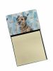 Grizzle and Tan Border Terrier Coworker Watercolor Sticky Note Holder Refillable Dispenser Desk Accessory 3x3 Pad Gift