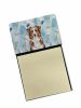 Red Merle Australian Shepherd Coworker Watercolor Sticky Note Holder Refillable Dispenser Desk Accessory 3x3 Pad Gift