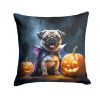 Pug Puppy Halloween Throw Pillow Machine Washable, Indoor Outdoor Decorative Pillow for Couch, Bed or Patio, 18Hx18W