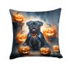 Black Pug Puppy Halloween Throw Pillow Machine Washable, Indoor Outdoor Decorative Pillow for Couch, Bed or Patio, 18Hx18W