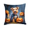 Airedale Terrier Puppy Halloween Throw Pillow Machine Washable, Indoor Outdoor Decorative Pillow for Couch, Bed or Patio, 18Hx18W