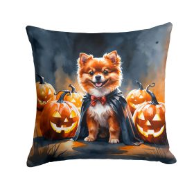 Pomeranian Puppy Halloween Throw Pillow Machine Washable, Indoor Outdoor Decorative Pillow for Couch, Bed or Patio, 18Hx18W