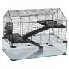 Hamster Cage, 360° Viewing Transparent Hamster Habitats, Small Animal Cage, 29.5 x 17.3 x 24 in, Ventilated Pet Mouse Cages with Water Bottle