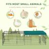Green Small Animal Cage with Roof for Chicken Rabbits Chinchillas 73'' X 30'' X 20'' Indoor Outdoor