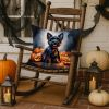 Scottish Terrier Puppy Halloween Throw Pillow Machine Washable, Indoor Outdoor Decorative Pillow for Couch, Bed or Patio, 18Hx18W