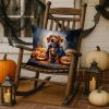 Vizsla Puppy Halloween Throw Pillow Machine Washable, Indoor Outdoor Decorative Pillow for Couch, Bed or Patio, 18Hx18W