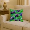Wisconsin Wood Violets in Watercolor Throw Pillow Machine Washable, Indoor Outdoor Decorative Pillow for Couch, Bed or Patio, 18Hx18W