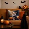 Chihuahua Puppy Halloween Throw Pillow Machine Washable, Indoor Outdoor Decorative Pillow for Couch, Bed or Patio, 18Hx18W