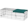 Green Small Animal Cage with Roof for Chicken Rabbits Chinchillas 87'' X 34'' X 28'' Indoor Outdoor