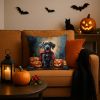 Weimaraner Puppy Halloween Throw Pillow Machine Washable, Indoor Outdoor Decorative Pillow for Couch, Bed or Patio, 18Hx18W