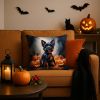 Scottish Terrier Puppy Halloween Throw Pillow Machine Washable, Indoor Outdoor Decorative Pillow for Couch, Bed or Patio, 18Hx18W