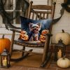 Yorkshire Terrier Puppy Halloween Throw Pillow Machine Washable, Indoor Outdoor Decorative Pillow for Couch, Bed or Patio, 18Hx18W