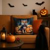Akita Puppy Halloween Throw Pillow Machine Washable, Indoor Outdoor Decorative Pillow for Couch, Bed or Patio, 18Hx18W