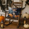 Basenji Puppy Halloween Throw Pillow Machine Washable, Indoor Outdoor Decorative Pillow for Couch, Bed or Patio, 18Hx18W