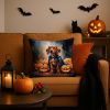 Vizsla Puppy Halloween Throw Pillow Machine Washable, Indoor Outdoor Decorative Pillow for Couch, Bed or Patio, 18Hx18W